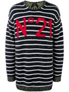 No21 - Logo Intarsia Striped Jumper - Men - Cotton - 48, Cotton