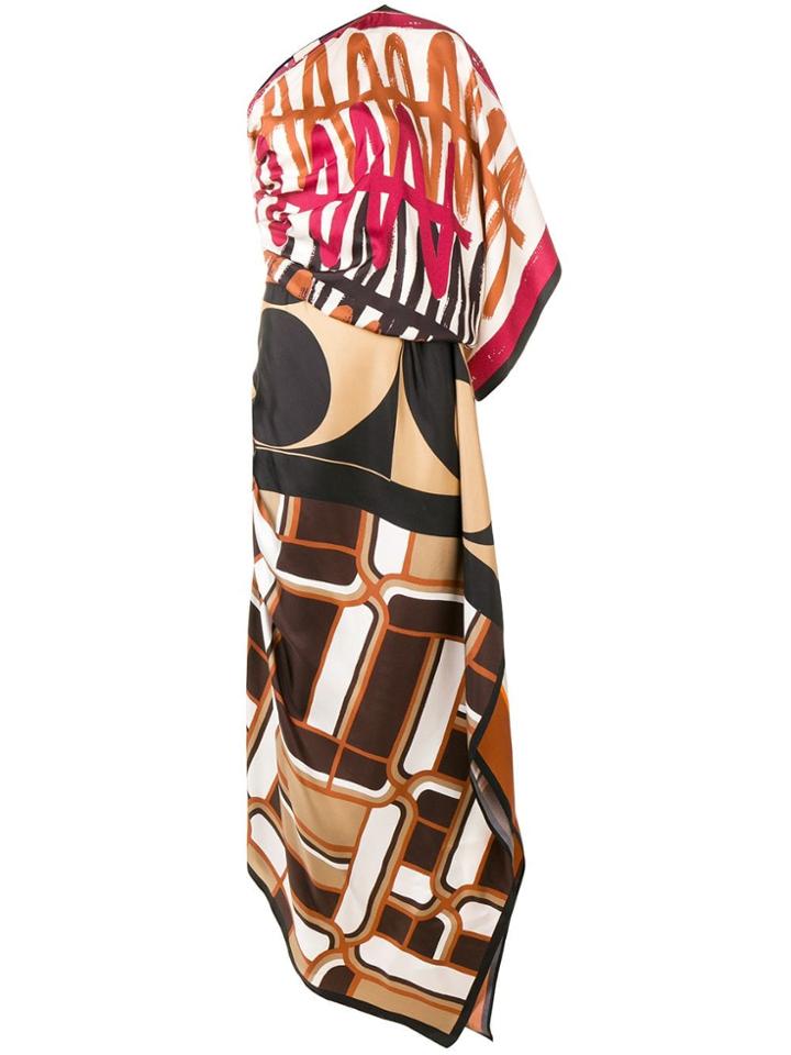 Erika Cavallini Printed Evening Dress - Brown