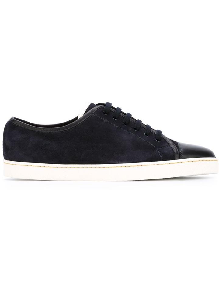 John Lobb Levah Sneakers, Men's, Size: 12, Blue, Calf Leather/suede/leather/rubber