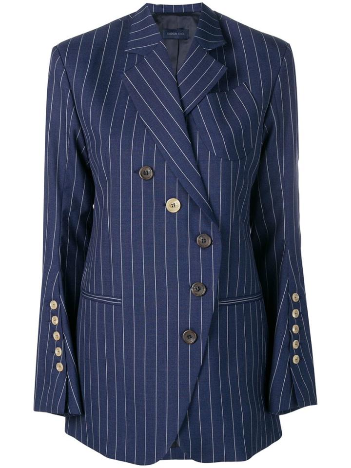 Eudon Choi Wrap Style Blazer - Blue