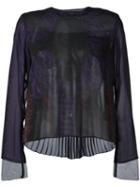 Sacai Calligraphy Print Blouse, Women's, Size: 1, Black, Polyester/cupro