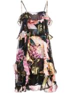 Nicole Miller Floral Tiered Dress - Multicolour