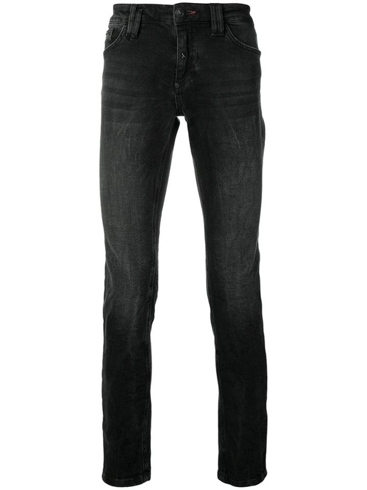 Philipp Plein Lightly Bleached Skinny Jeans - Black