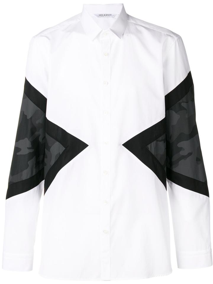 Neil Barrett Color Blocked Classic Shirt - White