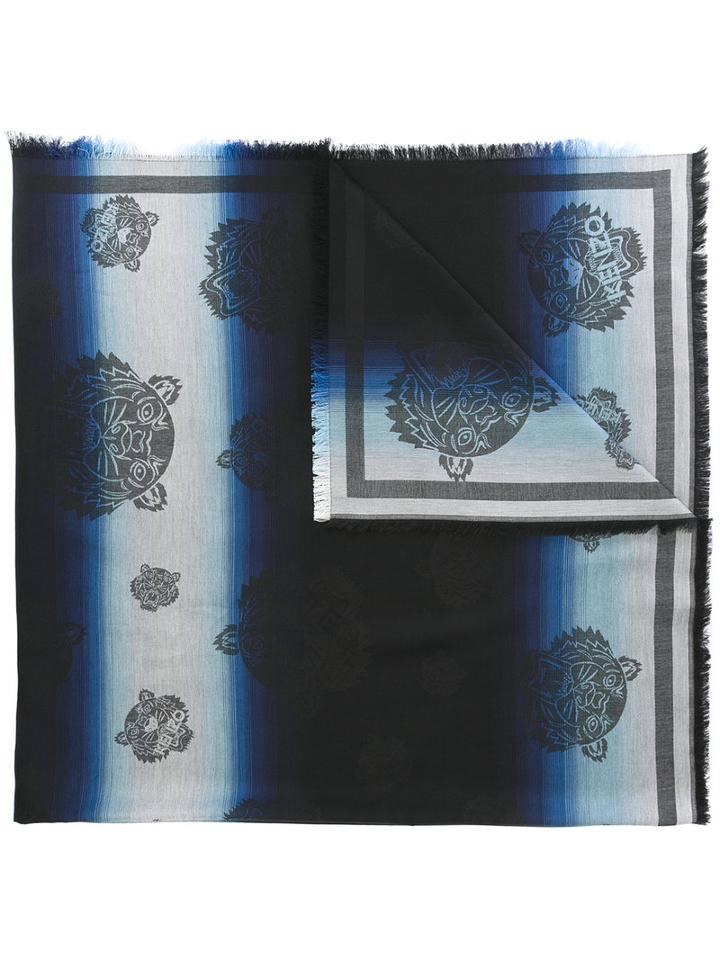 Kenzo Multi Tiger Scarf, Women's, Blue, Modal/cotton