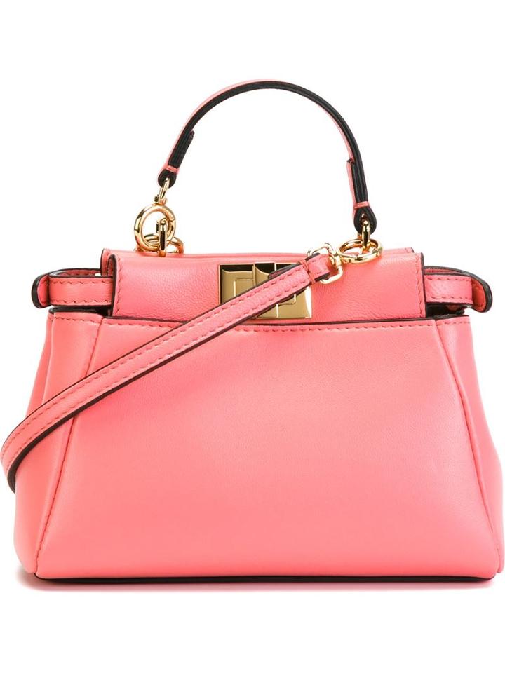 Fendi Micro 'peekaboo' Crossbody Bag, Women's, Pink/purple