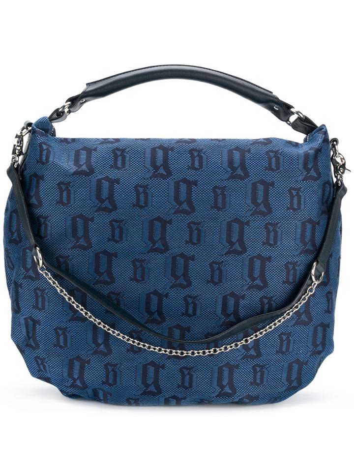 John Galliano Monogram Shoulder Bag - Blue