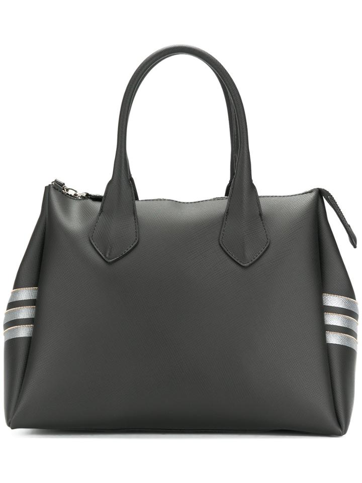 Gum Side Stripe Detail Tote - Grey
