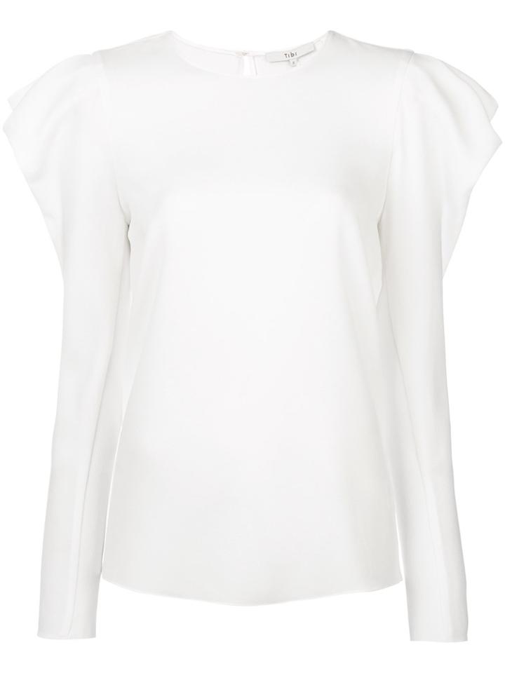 Tibi Blouse With Gathered Puff Shoulders - White