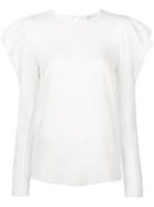 Tibi Blouse With Gathered Puff Shoulders - White