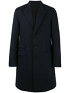 Neil Barrett - Raw-cut Crombie Coat - Men - Polyamide/spandex/elastane/cupro/wool - 52, Blue, Polyamide/spandex/elastane/cupro/wool