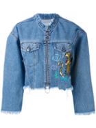 Marcelo Burlon County Of Milan - Amine Denim Jacket - Women - Cotton/polyester - Xs, Blue, Cotton/polyester
