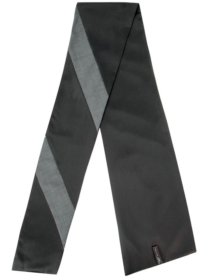 William - Panelled Scarf - Men - Silk - One Size, Black, Silk