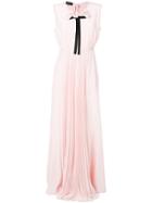 Rochas Pleated Bow Front Gown - Pink & Purple