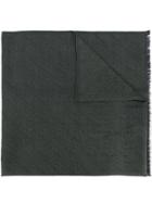 Z Zegna Fringed Jacquard Scarf - Green