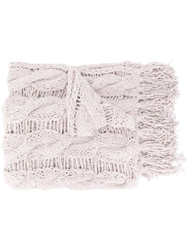 Gentry Portofino Cashmere Knitted Scarf - Neutrals