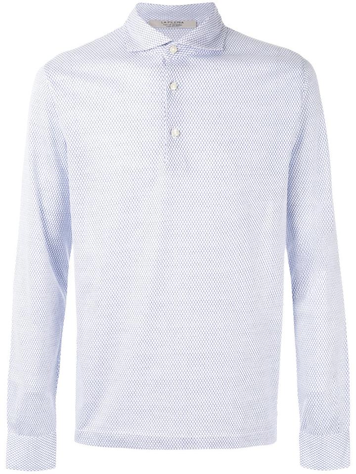 La Fileria For D'aniello - Printed Longsleeve Polo Shirt - Men - Cotton - 54, White, Cotton