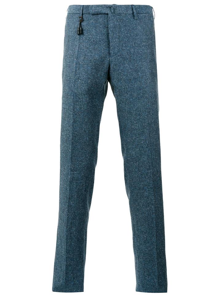 Incotex Tailored Trousers, Men's, Size: 56, Blue, Silk/linen/flax