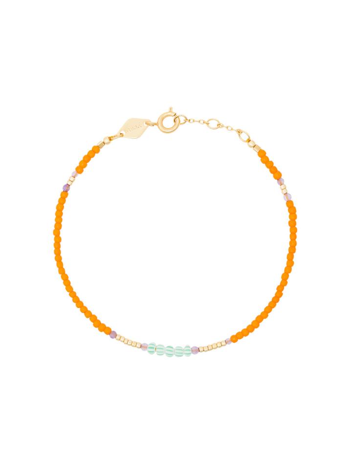 Anni Lui Orange And Blue Peppy Gold Plated Bracelet - Yellow & Orange