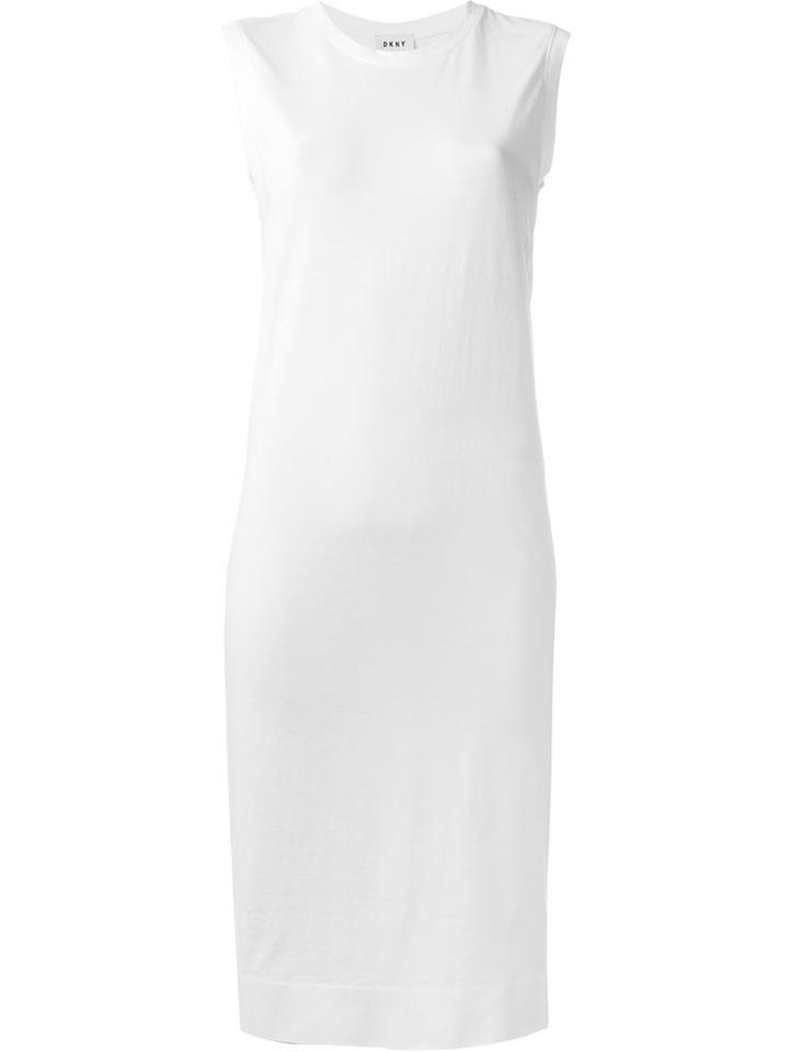 Dkny Midi Tank Dress, Women's, Size: Xs, White, Cotton