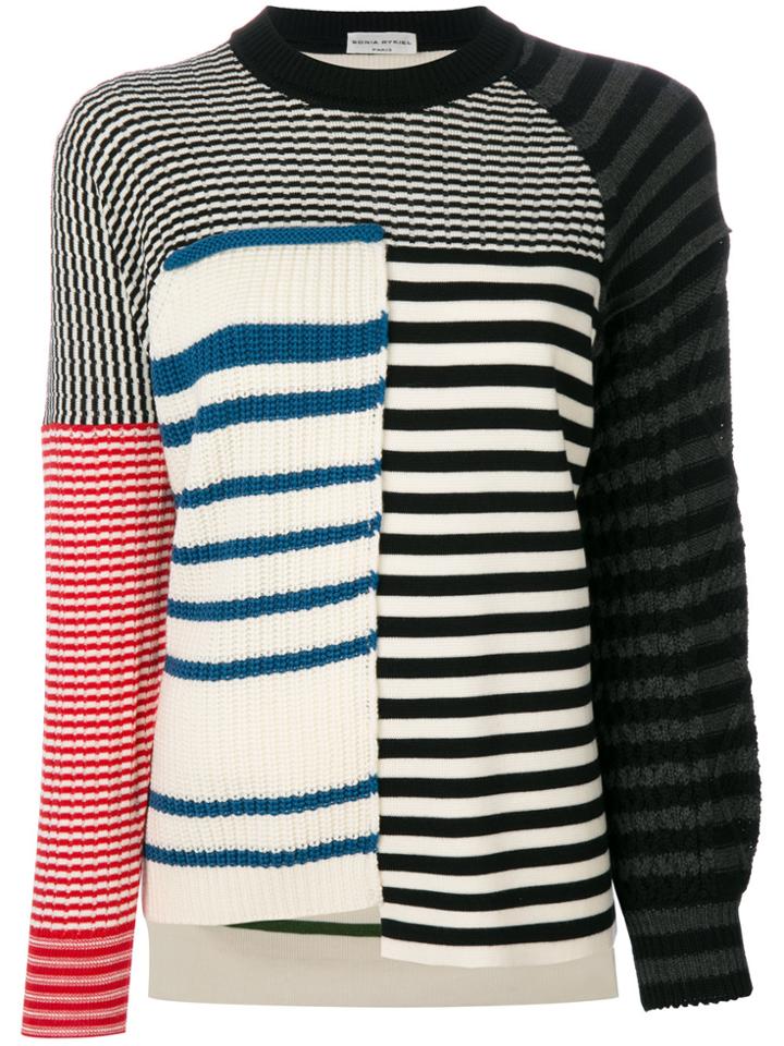Sonia Rykiel Striped Panelled Jumper - White