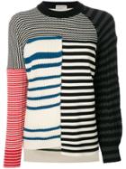 Sonia Rykiel Striped Panelled Jumper - White