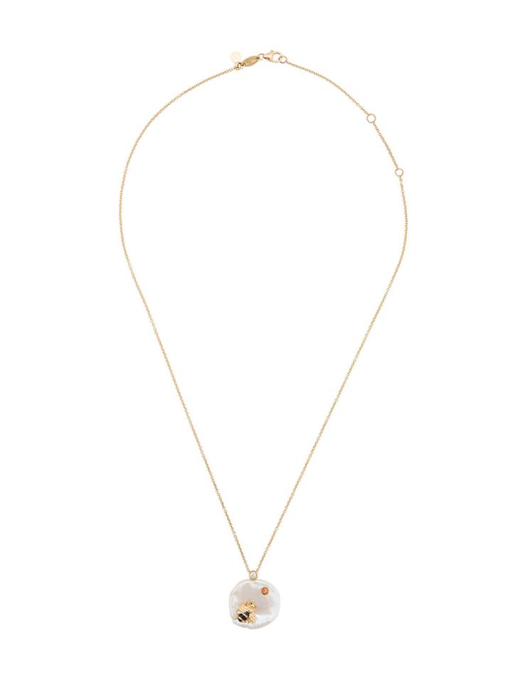 Of Rare Origin Bee My Honey Diamond, Sapphire & Pearl Pendant Gold