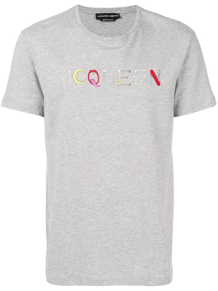 Alexander Mcqueen Logo Patch T-shirt - Grey