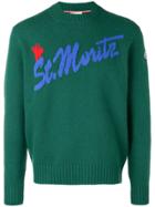 Moncler Intarsia Logo Knitted Sweater - Green