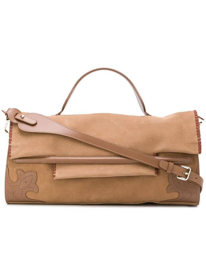 Zanellato Whipstitched Trim Tote - Brown