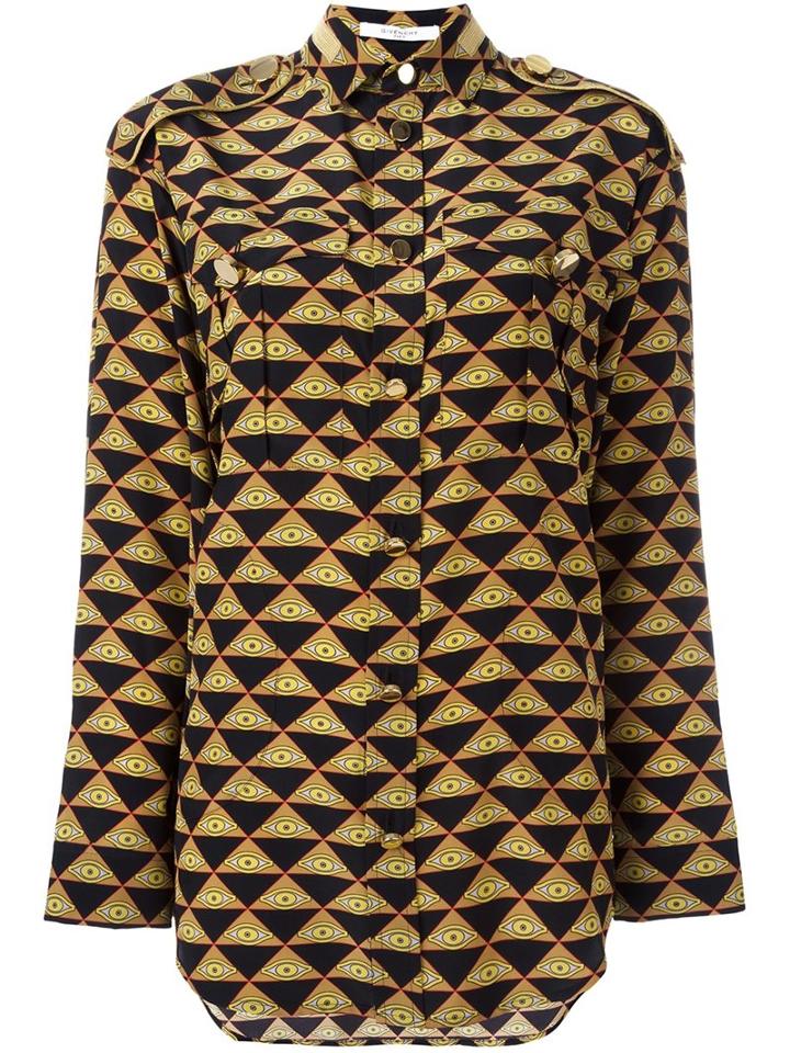 Givenchy Egyptian Eye Print Shirt, Women's, Size: 34, Silk/polyester/polyamide/viscose