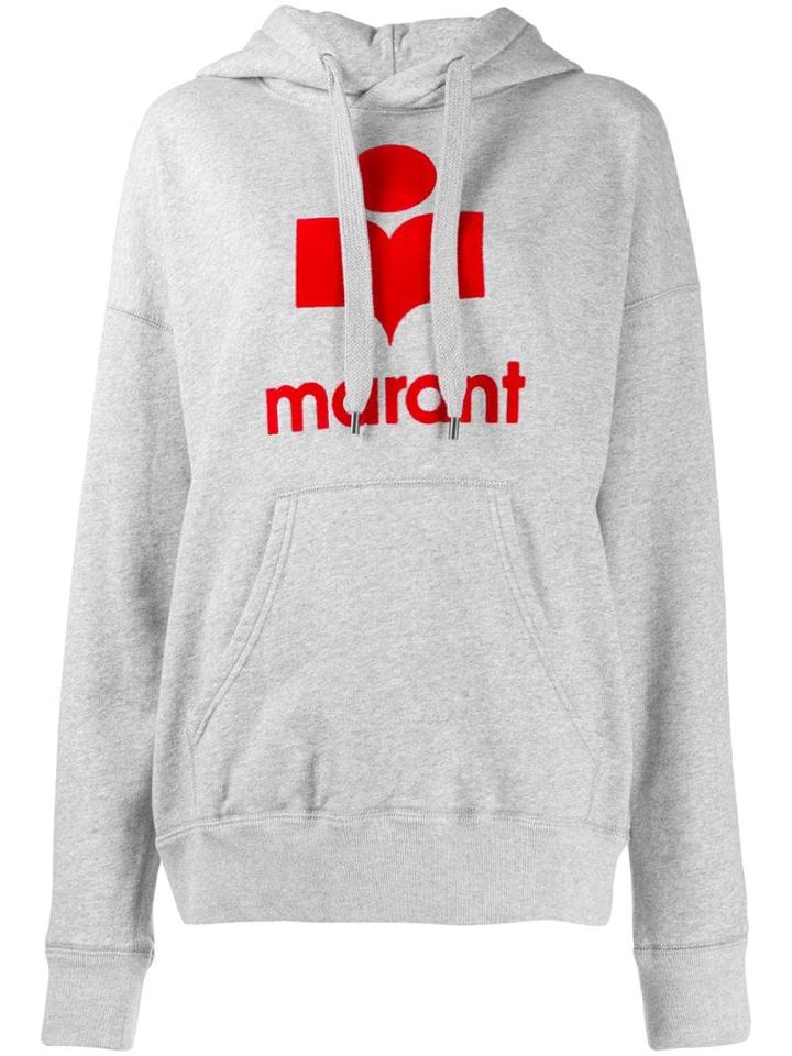 Isabel Marant Étoile Logo Print Hoodie - Grey