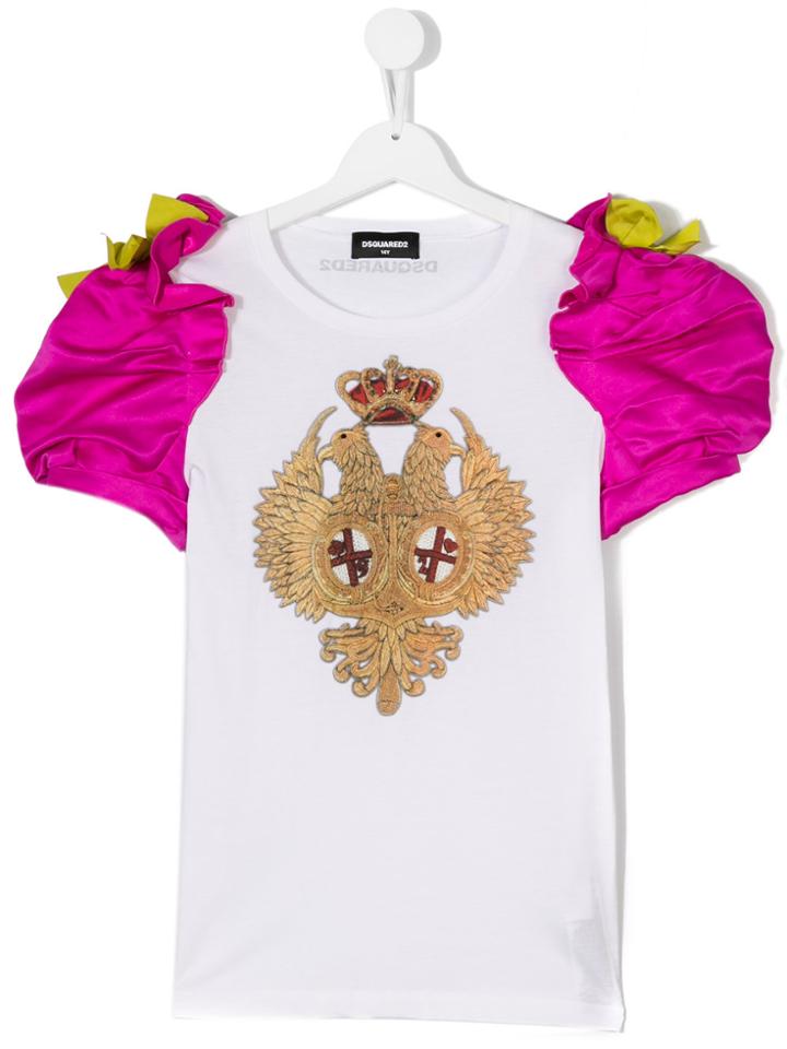 Dsquared2 Kids Puff Sleeve T-shirt - Pink & Purple