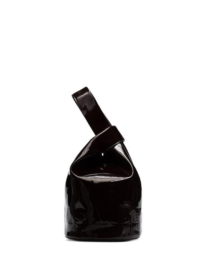 Jil Sander Small Market Patent Bucket Bag - Brown
