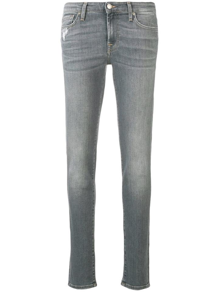 7 For All Mankind Faded Skinny Jeans - Grey
