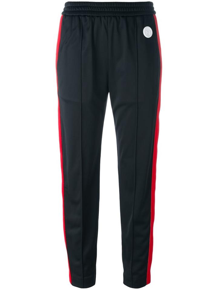Msgm Lateral Stripes Track Pants, Women's, Size: 42, Black, Polyamide/polyester