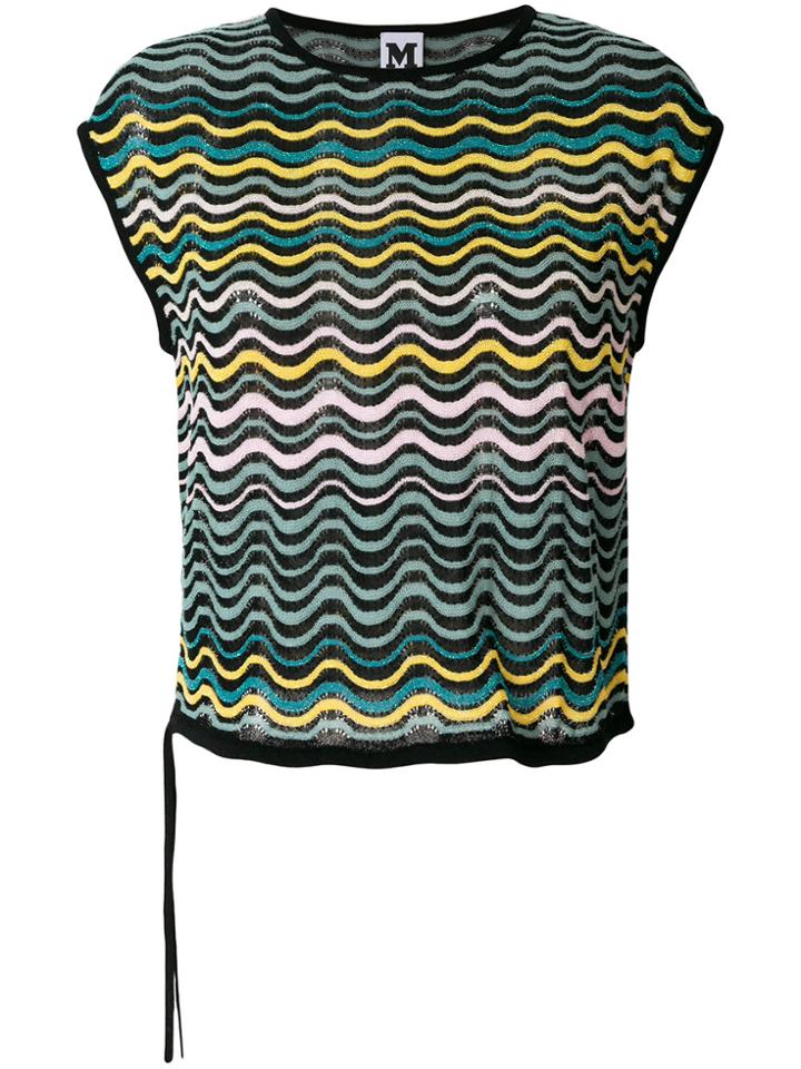M Missoni Embroidered Sleeveless Top - Blue