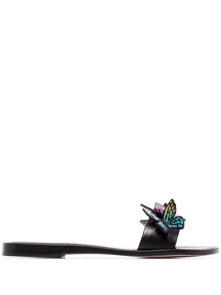 Sophia Webster Riva Butterfly Slides - Black