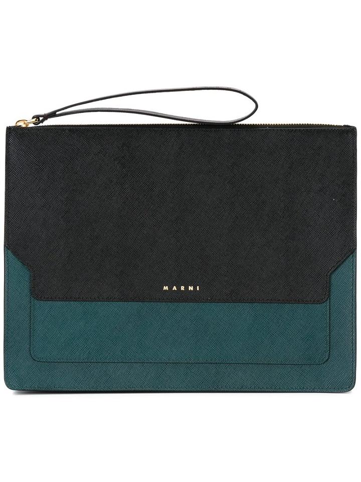 Marni Trunk Clutch, Women's, Black, Leather