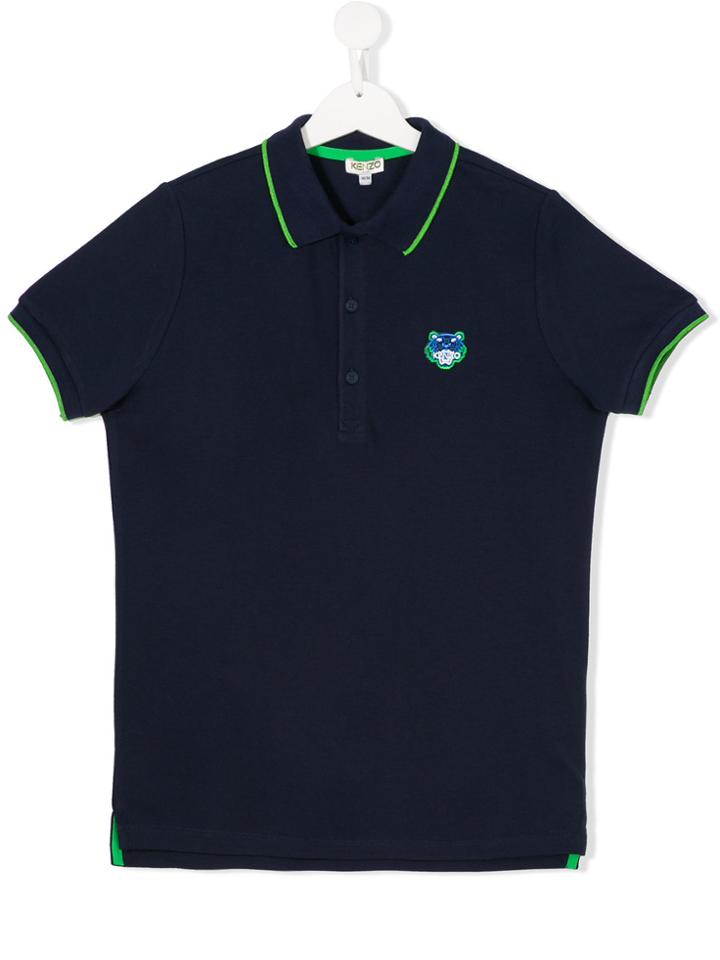 Kenzo Kids Tiger Patch Polo Shirt - Blue