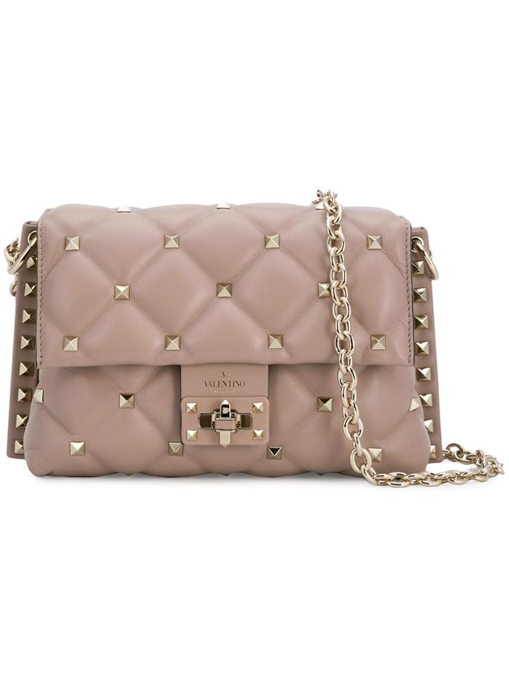 Valentino Medium Valentino Garavani Candystud Shoulder Bag - Nude &