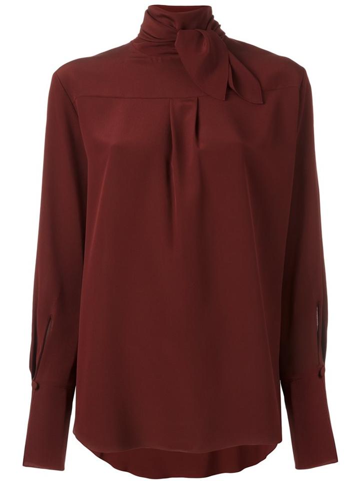 Chloé Neck Tie Blouse, Women's, Size: 38, Red, Silk