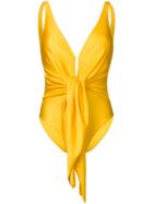 Jean Louis Scherrer Vintage 90's Front Draped Swimsuit - Yellow &