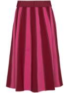 Valentino A-line Midi Skirt With Contrasting Panels - Pink & Purple