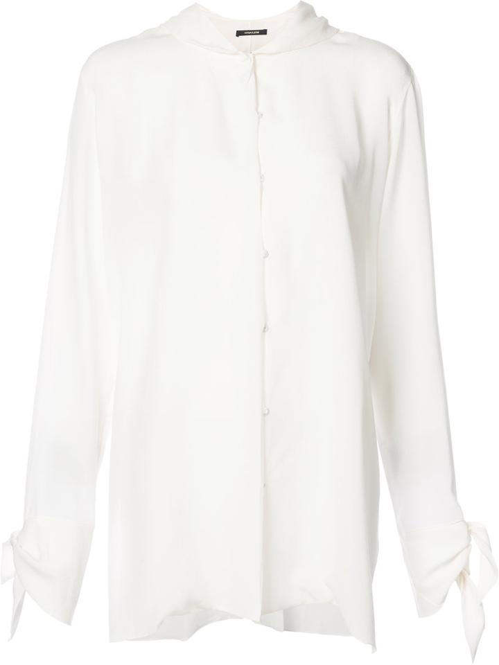Osklen - Rear-tie Detail Blouse - Women - Silk - G, White, Silk