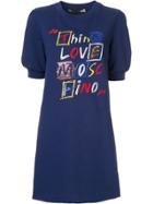 Love Moschino Think Love Print Dress - Blue