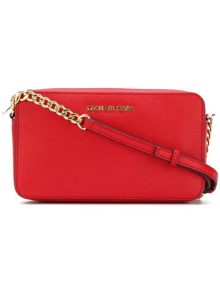 Michael Michael Kors Chain Detail Crossbody Bag - Red
