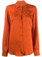Alexa Chung Tonal Floral Print Shirt - Orange