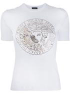 Versace Medusa Crystal Embellished T-shirt - White