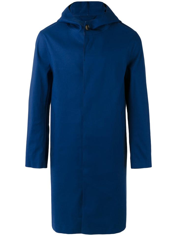 Mackintosh Hooded Coat, Men's, Size: 40, Blue, Cotton
